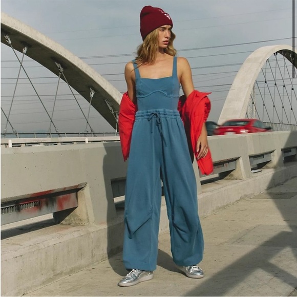 Free People FP Movement Inbound Onesie in Misty Blue Size SM $128 Retail NWT - Picture 2 of 9